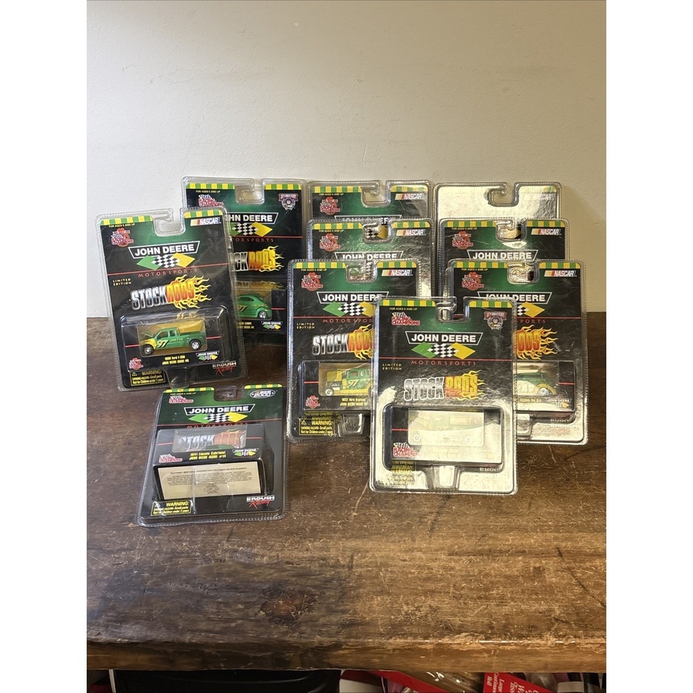 Racing Champions John Deere Stock Rods 1:64 Diecast Lot of 10 Sealed NASCAR